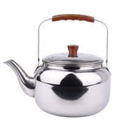 ابريق شاي استيل 3 لتر مقبض بلاستيك بني