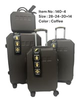 طقم شنط سفر فايبر 4 قطع 28-24-20+14 موديل 140