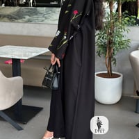 عباية تطريز اغصان ملون