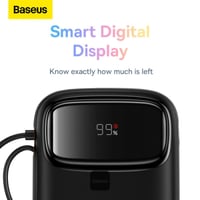 بيسوس - بطارية QPower2 بسعة 20,000mAh مع كيبل لايت...