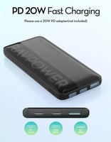 راف باور - بطارية بقوة 20 واط بسعة 10000 ملي امبير...