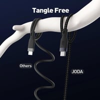 جودا - كيبل شحن نايلون تايب سى الى تايب سى بقوة 24...