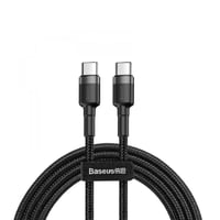 بيسوس - كيبل تايب سي سلك الأمنيوم نايلون - اسود او...