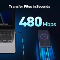 جودا - كيبل شحن نايلون تايب سى الى تايب سى بقوة 60...