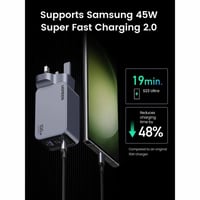 يوجرين - شاحن جداري نيكسود بمنفذين USB-C وبمنفذ US...