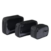 هارتس شنطة مكياج شفافة سوداء عملية-مقاس L