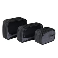 هارتس شنطة مكياج شفافة سوداء عملية-مقاس s