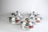 طقم قدور باكستاني المنيوم ثقيل 5 مقاسات