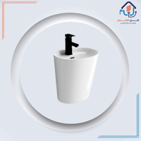 مغسله معلقه لون ابيض بتصميم عصري