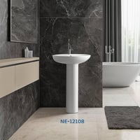 مغسلة خزف أرضى مودرن لون ابيض بدون خلاط