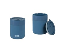 كوب سيراميك أزرق بغطاء بلاستيك (MOD)