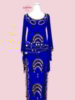 بدلة رقص ملكة الصعيد (أزرق) (حزام مجاناً)