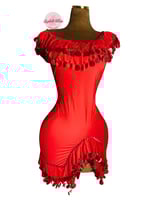 بدلة رقص ملكة الاسكندرية (أحمر تطريز أحمر)