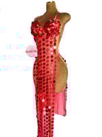 بدلة رقص الملكة سكرة الحي (أحمر)