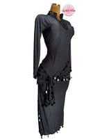 جلابية الملكة دينا الشربيني (أسود) (حزام مجاناً)