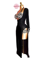 بدلة رقص الملكة سمسمة (قطعتين) (أسود/فضي)