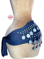 حزام رقص ملاليم 3 ادوار (فضي) (حياكة يدوية)