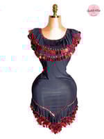 بدلة رقص ملكة الاسكندرية (أسود+أحمر) (تطريز مميز)