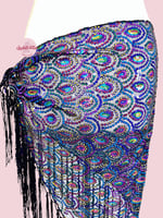 حزام رقص طاووس المميز (متعدد الاوان لامع) (حياكة ي...