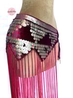 حزام رقص دناديش الهرم (عنابي مع ذهبي) (حياكة يدوية...