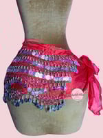 حزام رقص جنيهات سوبرلوكس احمر (حياكة يدوية)