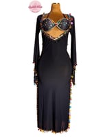 بدلة رقص الملكة سنيوريتا (أسود) (قطعتين)