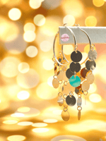 حلق الملكة صف صف (ذهبي)