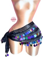 حزام رقص سلطانة مميّز (فضي) (حياكة يدوية أصيلة)