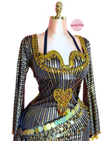 بدلة رقص ملكة الأناقة (أسود) (٣ قطع)