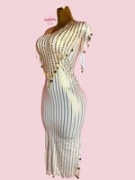 بدلة رقص شرقي نانسي مميز (كريمي وذهبي)