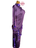 جلابية الملكة دينا الشربيني (بنفسجي) (حزام مجاناً)