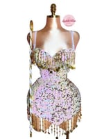 بدلة رقص الملكة قمراية (ترتر متحوّل يتبدّل لونه بل...