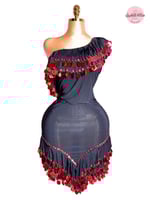 بدلة رقص ملكة الاسكندرية (أسود+أحمر) (تطريز مميز)