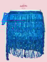 حزام رقص شاكيرة الخطيرة (أزرق لامع) (حياكة يدوية أ...