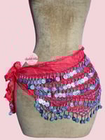 حزام رقص جنيهات سوبرلوكس احمر (حياكة يدوية)