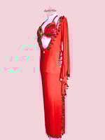 بدلة رقص الملكة سنيوريتا (أحمر) (قطعتين)