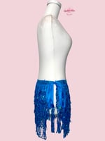 حزام رقص شاكيرة الخطيرة (أزرق لامع) (حياكة يدوية أ...