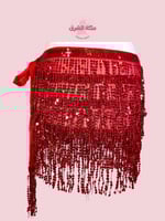 حزام رقص شاكيرة الخطيرة (أحمر لامع) (حياكة يدوية أ...