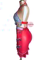 بدلة رقص ست البنات (أحمر مع فضي)