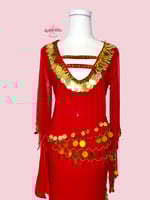 بدلة رقص ملكة الدلع (أحمر) (حزام مجاناً)