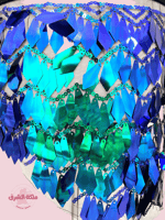 حزام رقص الساحرة (ازرق مع اخضر) (حياكة يدوية أصيلة...