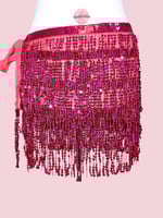 حزام رقص شاكيرة الخطيرة (وردي لامع) (حياكة يدوية أ...