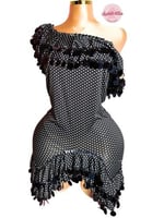 بدلة رقص هيفاء وهبي (اسكندراني أسود منقط)