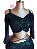 بدلة رقص شرقي الاميرة ياسمين (اسود لامع)