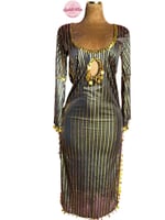 بدلة رقص الملكة غادة عبدالرازق (ذهبي) (3 قطع)