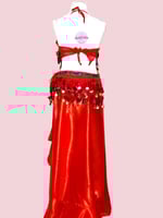 بدلة رقص الملكة شهرزاد (احمر) (3 قطع)