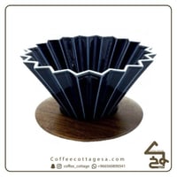 قمع تقطير سيراميك مقاس 2 مع حلقة خشبية اللوان ازرق