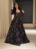 فستان سهره كلفه تطريز خرز كلوش مكس توب
