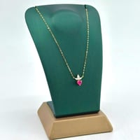 عقد ذهب ناعم على شكل قلب ( 0.5 جرام - عيار 18 - NE...