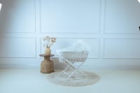 سلة موسى (خيزران ابيض) بقماش فيسبوك